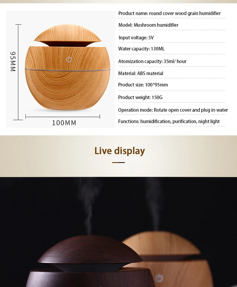 Colorful Antique Mushroom Humidifier with Night Light - Smarsty