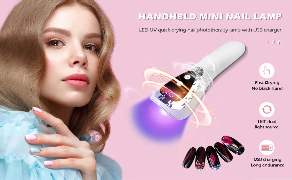 Handheld UV LED Nail Dryer Mini Rechargeable Lamp - Smarsty