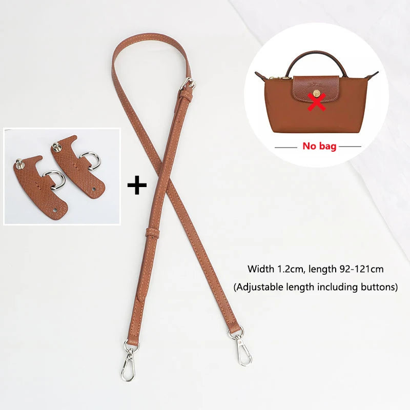 1 Set Bag Strap For Longchamp Mini Punch-free Genuine Leather Shoulder Strap Set Transformation Crossbody Strap Bag Accessories
