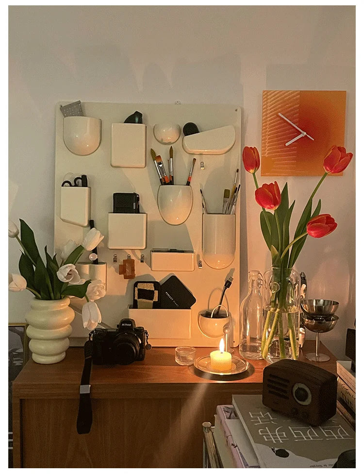 Wall-mounted Storage Rack with Hooks for Office, Kitchen and Workshop Children's Room Organizer with Adjustable Shelves by Smarsty