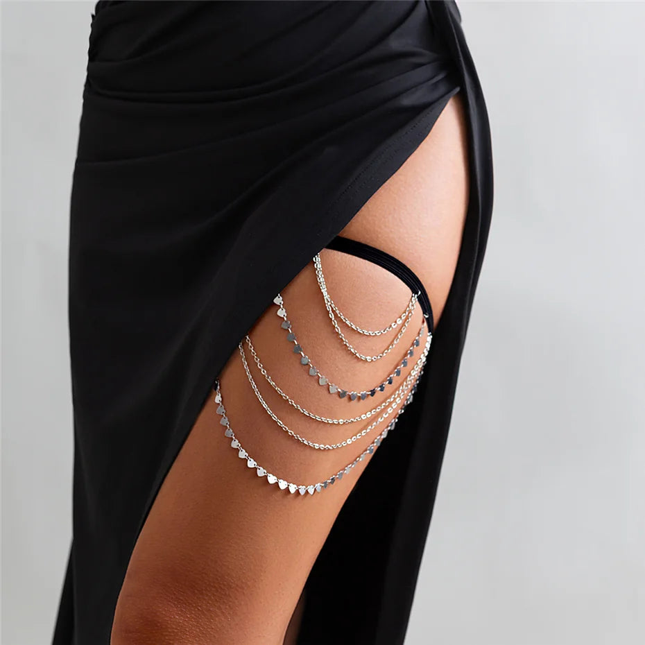 Boho Chic Elastic Band Leg Chain Body Jewelry - Smarsty