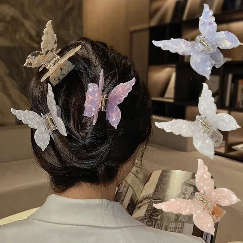 French Retro Butterfly Hair Clips for Trendy Girls - Smarsty