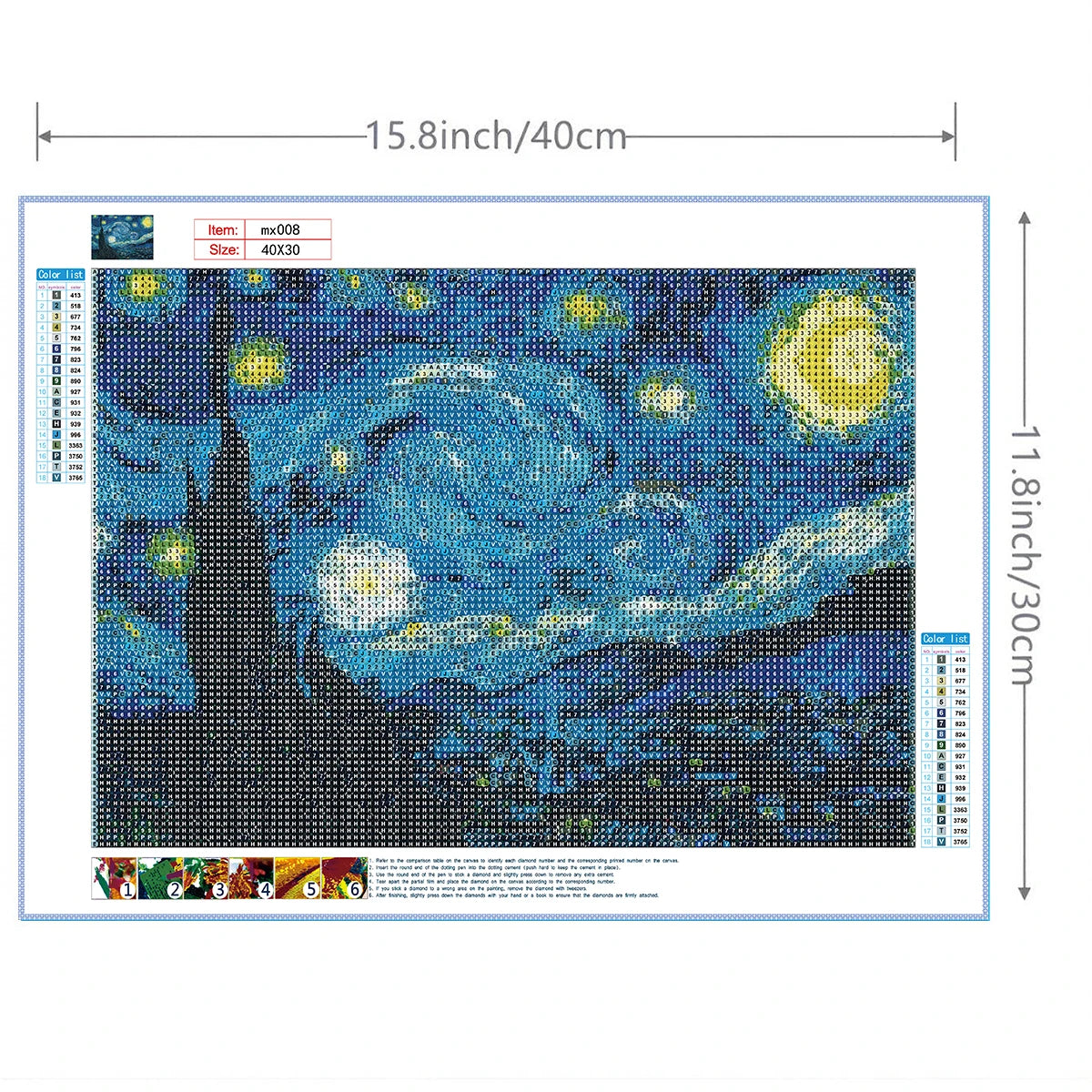 DIY Diamond Painting Kit Van Gogh Starry Sky Full Mosaic - Smarsty