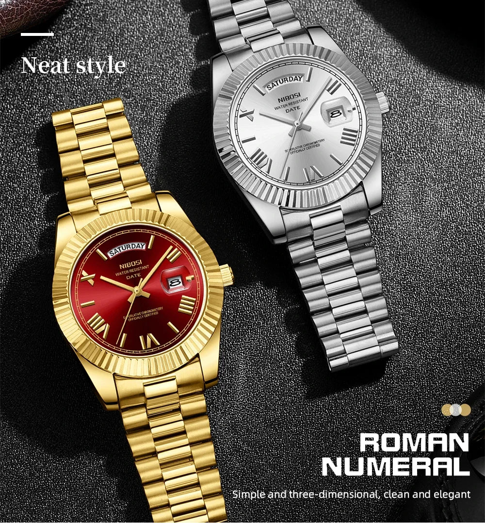 NIBOSI Luxury Stainless Steel Quartz Watch for Men - Smarsty