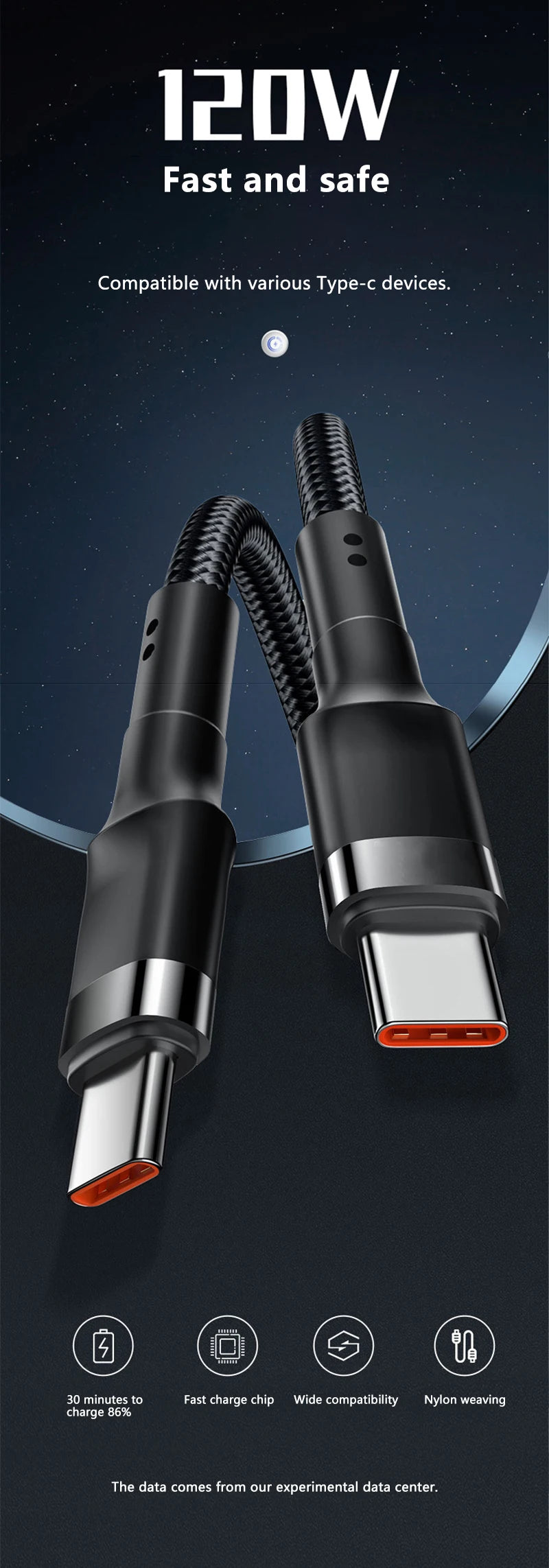 Xiaomi 120W Fast Charger USB C Cable for Quick Charging - Smarsty