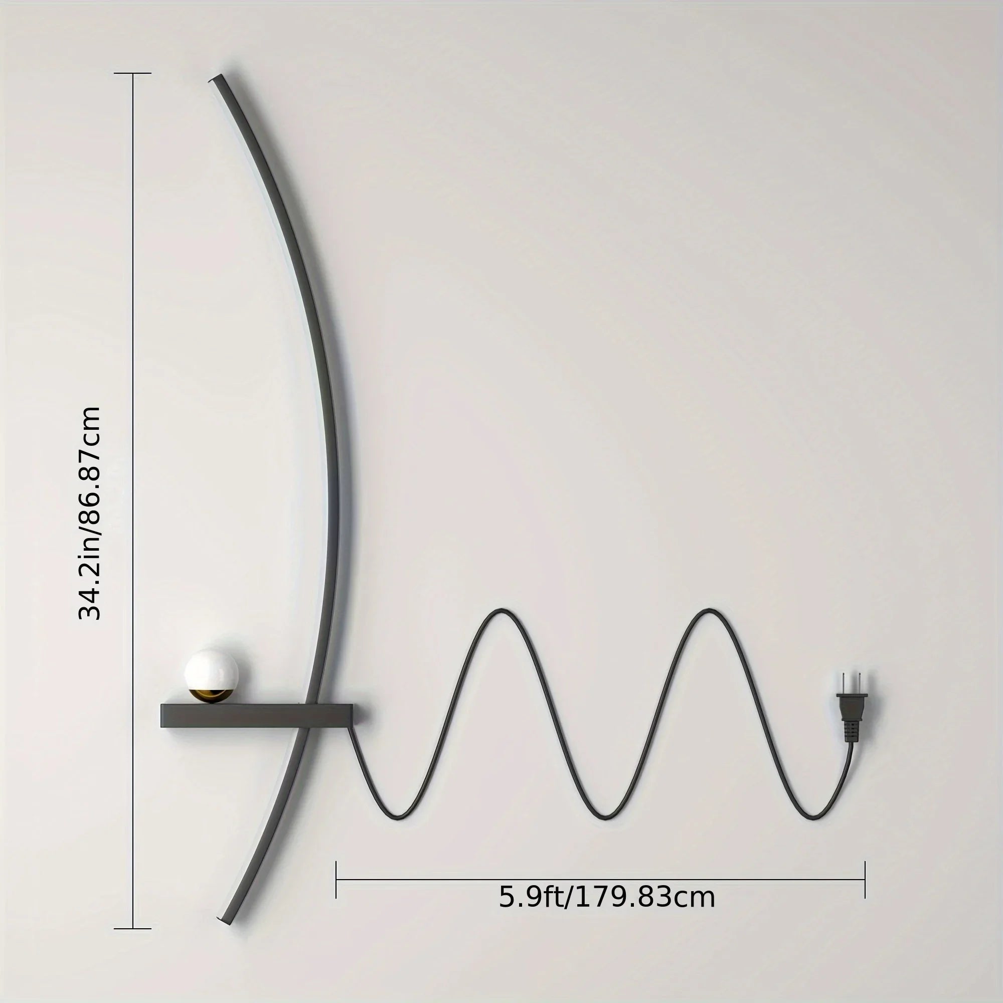 2pcs Modern Adjustable LED Wall Sconce, 31.5" Arched Metal Bedside Lamp, 3000K Warm Glow, Indoor Use for Bedroom