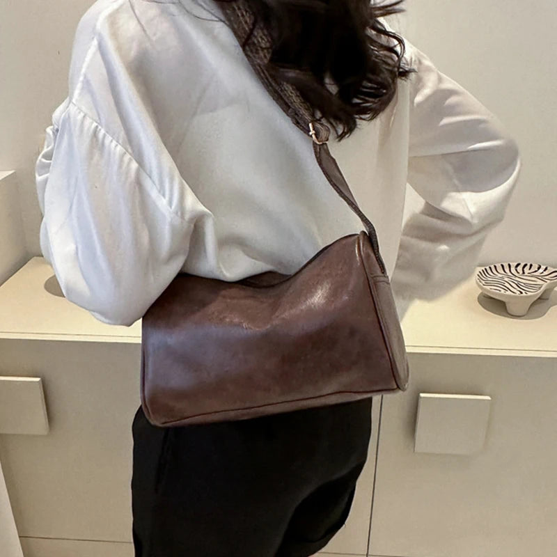 Vintage PU Leather Crossbody Bag For Women Compact Purse - Smarsty