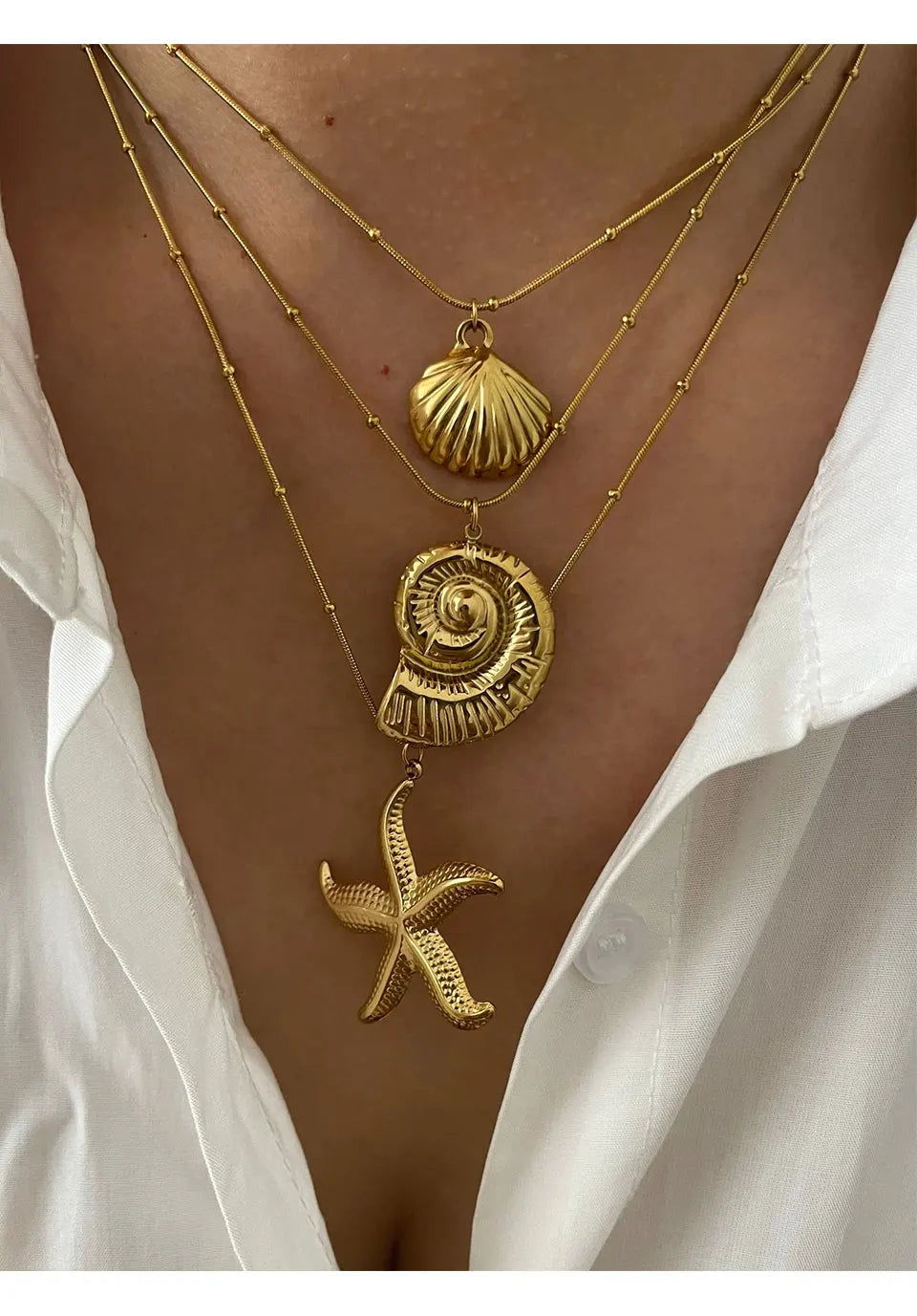 Minimalist Starfish Pendant Necklace for Beach Parties - Smarsty