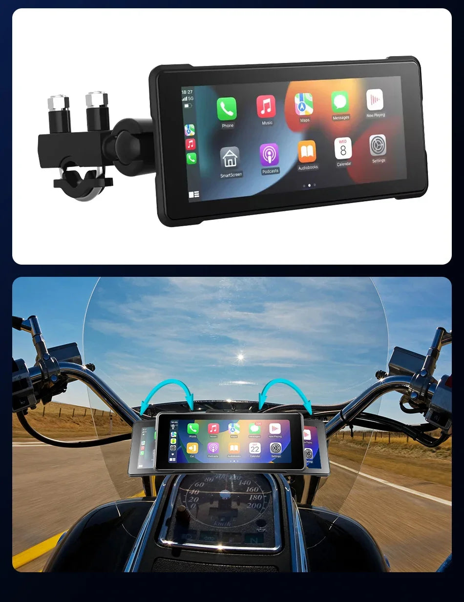 7 Inch Motorcycle GPS Navigation IP67 Waterproof CarPlay - Smarsty