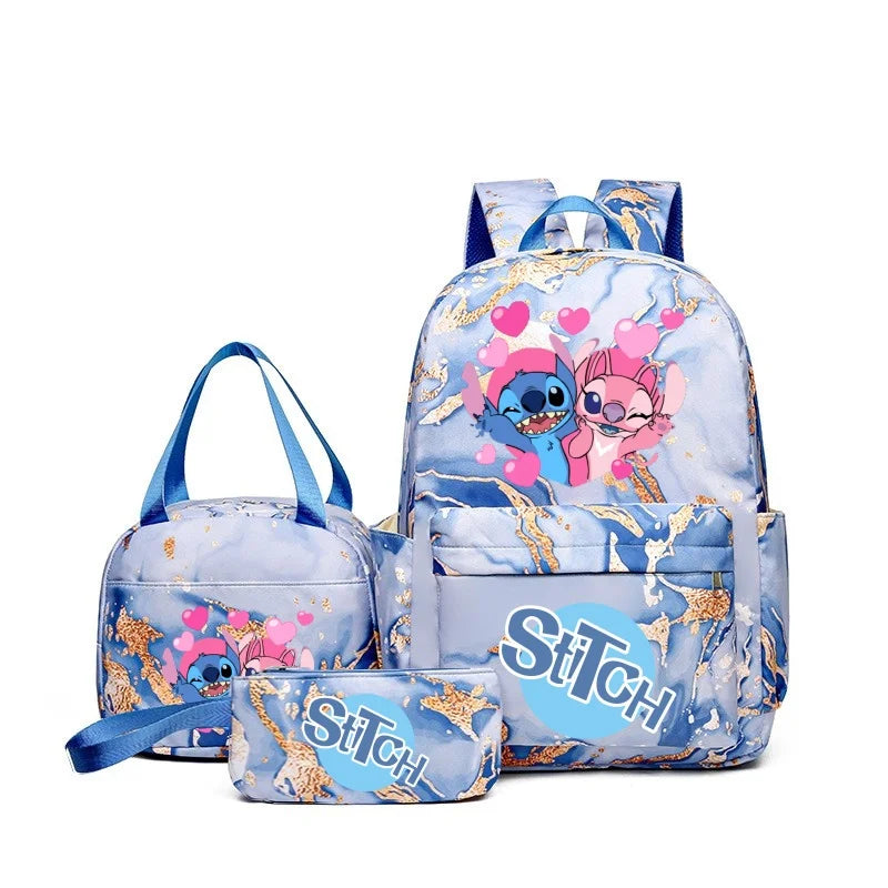 Cartoon Print Kids Backpack Set Large Capacity Lunch Bag - Smarsty