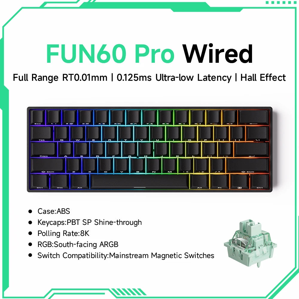 Mechanical Keyboard 60 Percent With Magnetic Switch ARGB