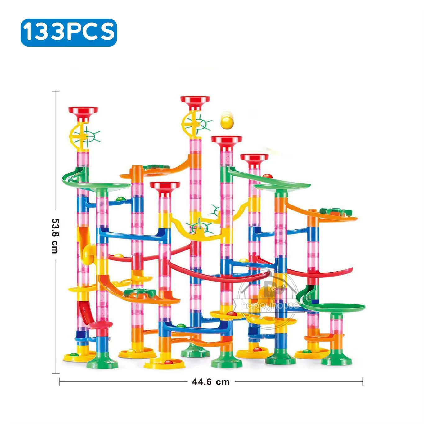 Marble Run Race Track Building Blocks Kids 3D Maze Ball Roll Toy DIY Marble Run Race Coaster Set 80/105/109/133pc Christmas Gift - Smarsty