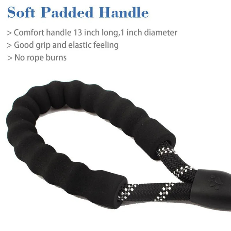 Reflective Dog Leash With Padded Handle For Safety - Smarsty