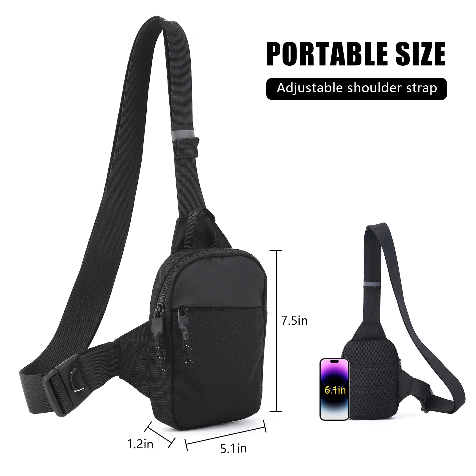 Mini Nylon Crossbody Bag For Men Unisex Lightweight Satchel - Smarsty