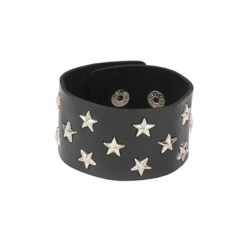 Punk Hip Hop Leather Skull Bracelet for Unisex Fashion - Smarsty