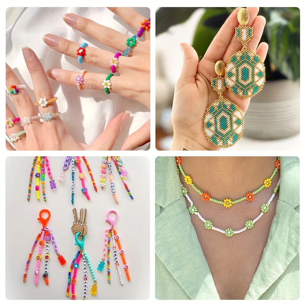 2400pcs Glass Seed Beads Mixed Colors for Jewelry Making - Smarsty