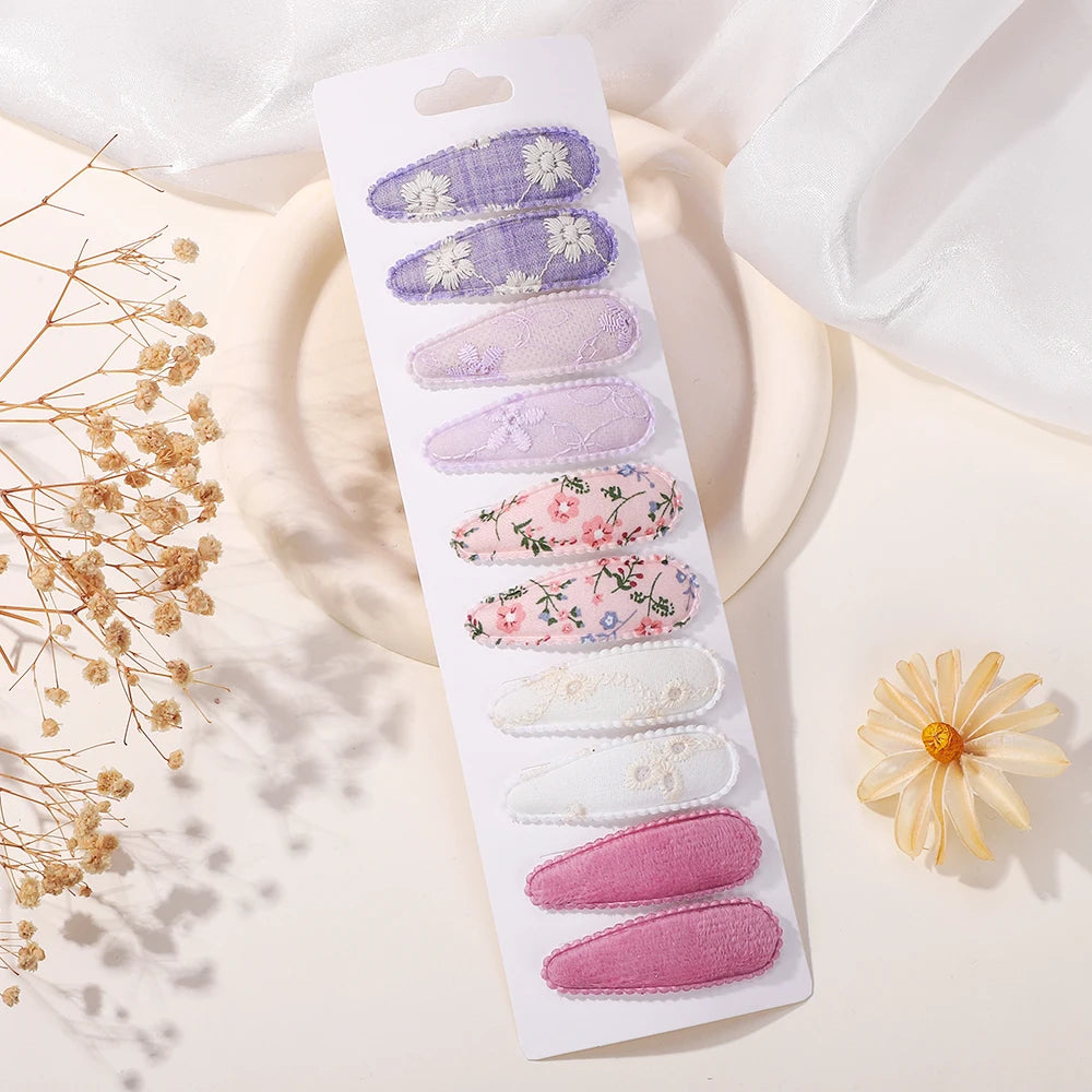 10 Pcs Cotton Alloy Hair Clips for Kids - Smarsty