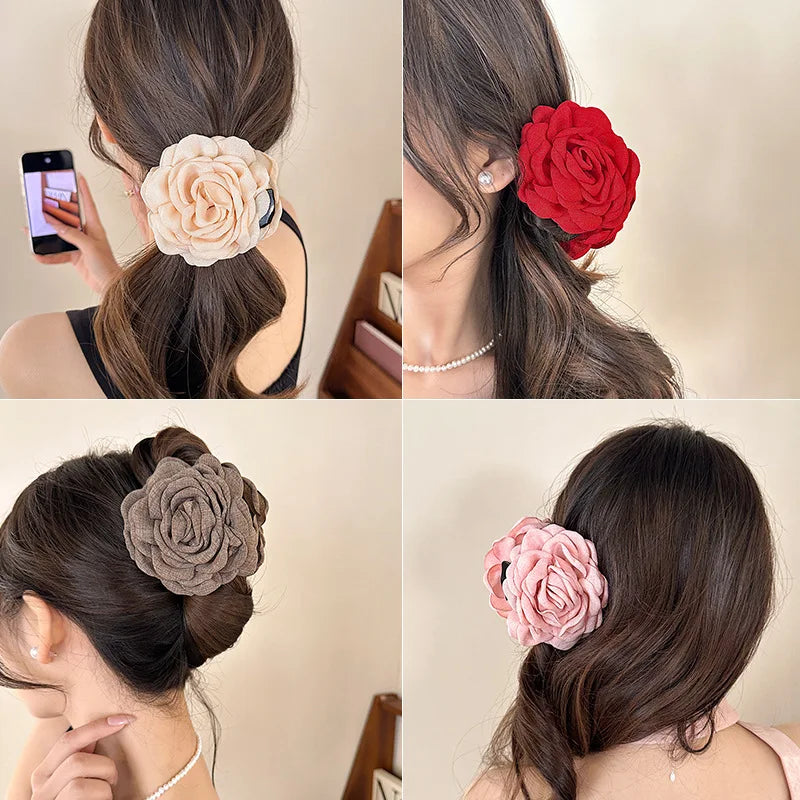 Elegant Rose Hair Clip For Women Secure Back Hair Style - Smarsty