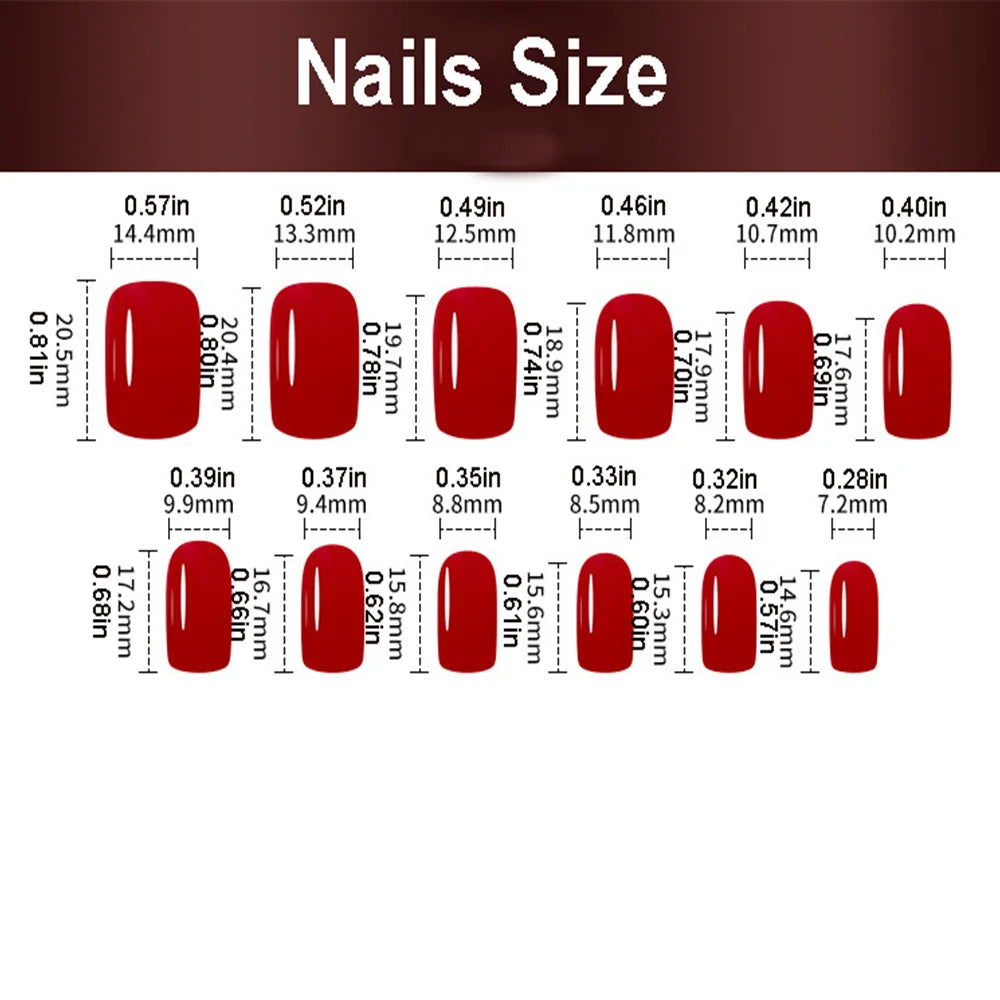 24 Piece Set Medium Long Press On Nails with Peach Flower Design - Smarsty