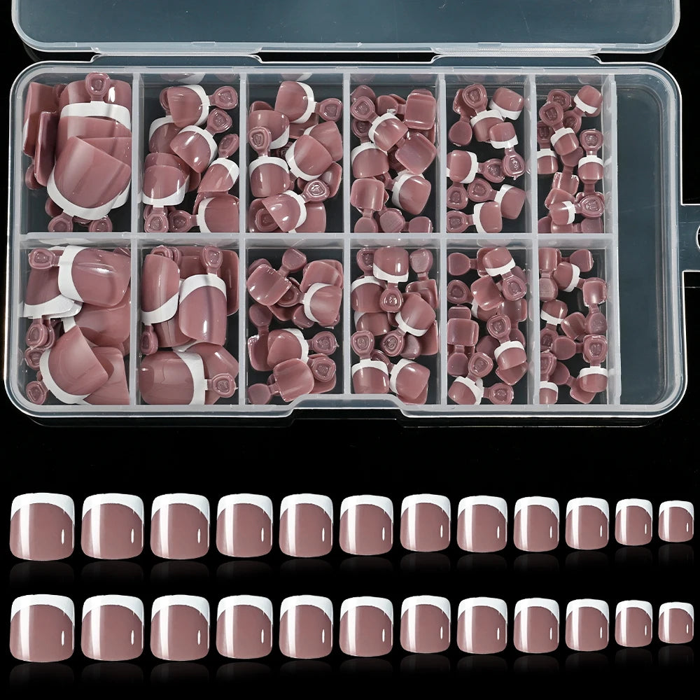 120Pcs French Fake Toenails in 9 Colors for Summer Style - Smarsty