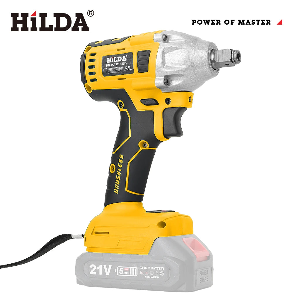 HILDA 21V Rechargeable Electric Impact Wrench Cordless - Smarsty