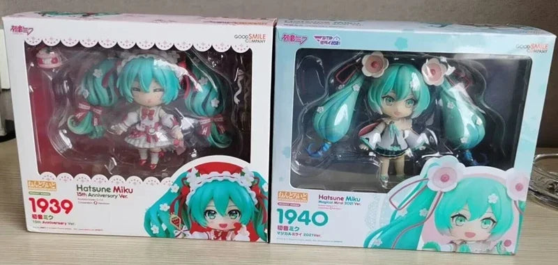 10cm #1939 Hatsune Miku Anime Figure 15th Anniversary Strawberry Miku Action Figure #1940 PVC Collection Model Doll Toys Gift - Smarsty