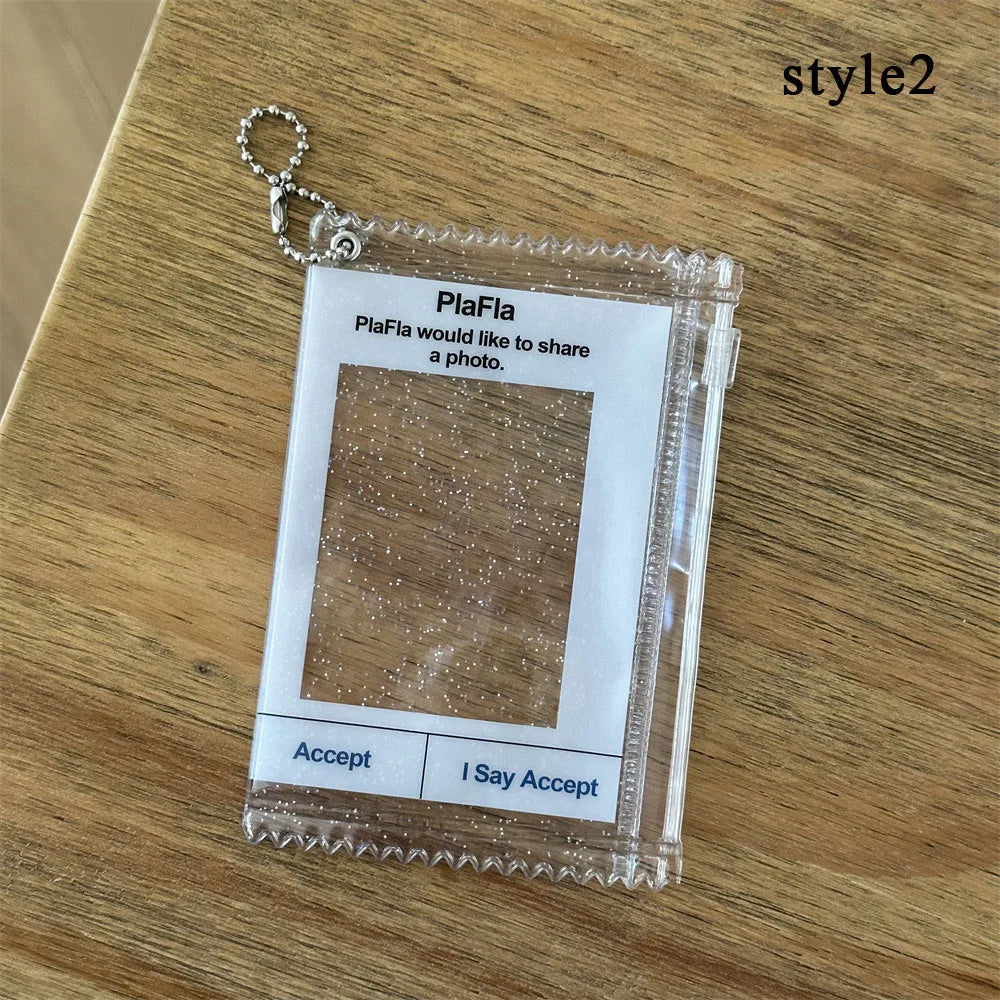 INS Transparent Candy Bag Badge Holder Korean Photocard Holder Display Bag Pendant Idol Photo Card Protective Cover Card Holder