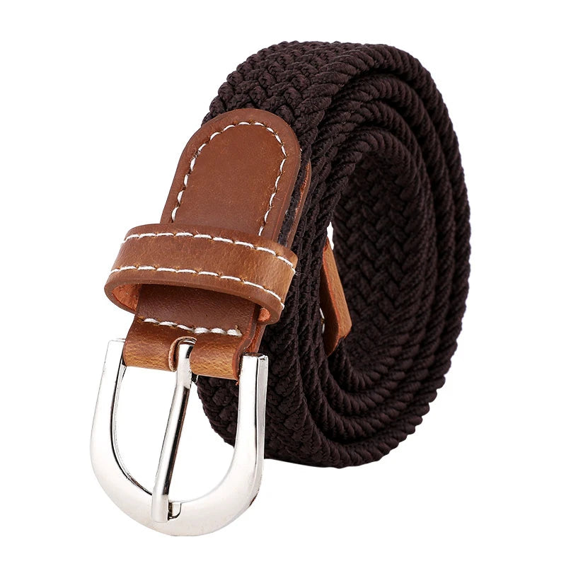 Women Elastic Woven Belt Casual Versatile Denim Accessory - Smarsty
