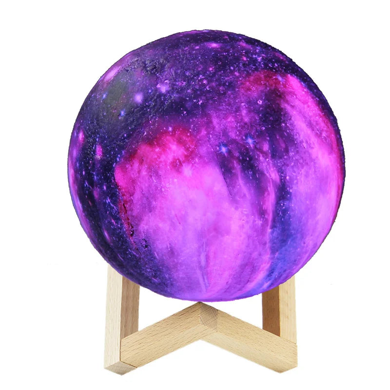 3D Printed Moon Lamp with Remote 16 Colors LED Night Light - Smarsty