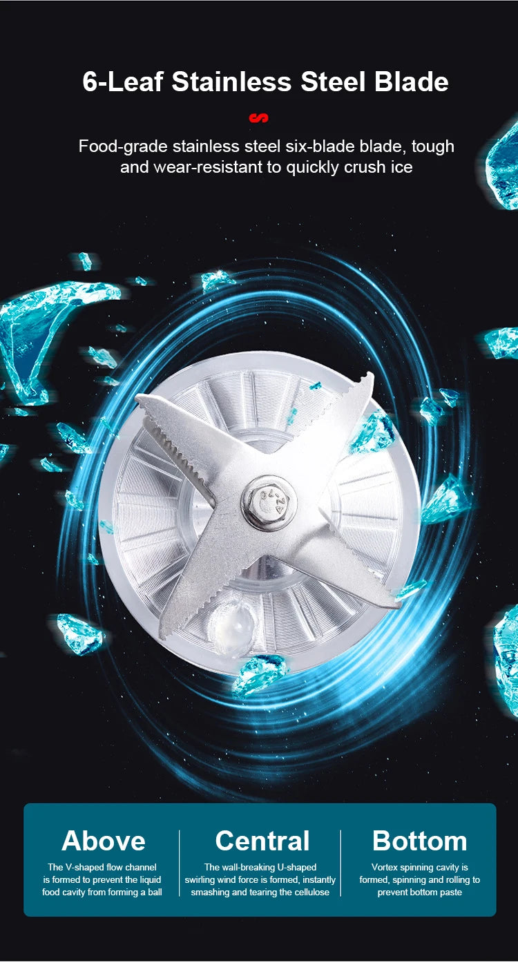 2000W Heavy Duty Commercial Blender Stationary Mixer Food Processor Ice Smoothies for Kitchen High Power Juicer Blender BPA Free by Smarsty