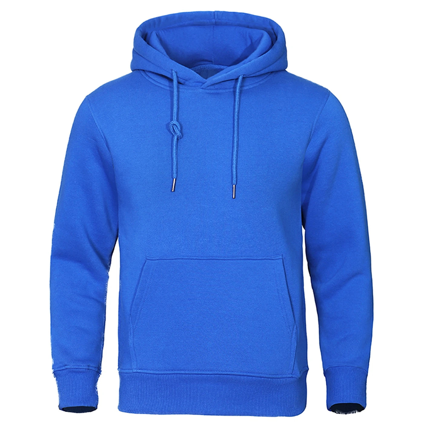 Autumn Winter Men Fleece Warm Mens Sweatshirt Casual Solid Color Streetwear Pullovers Sport School Fashion Hot Sale Hoodies - Smarsty