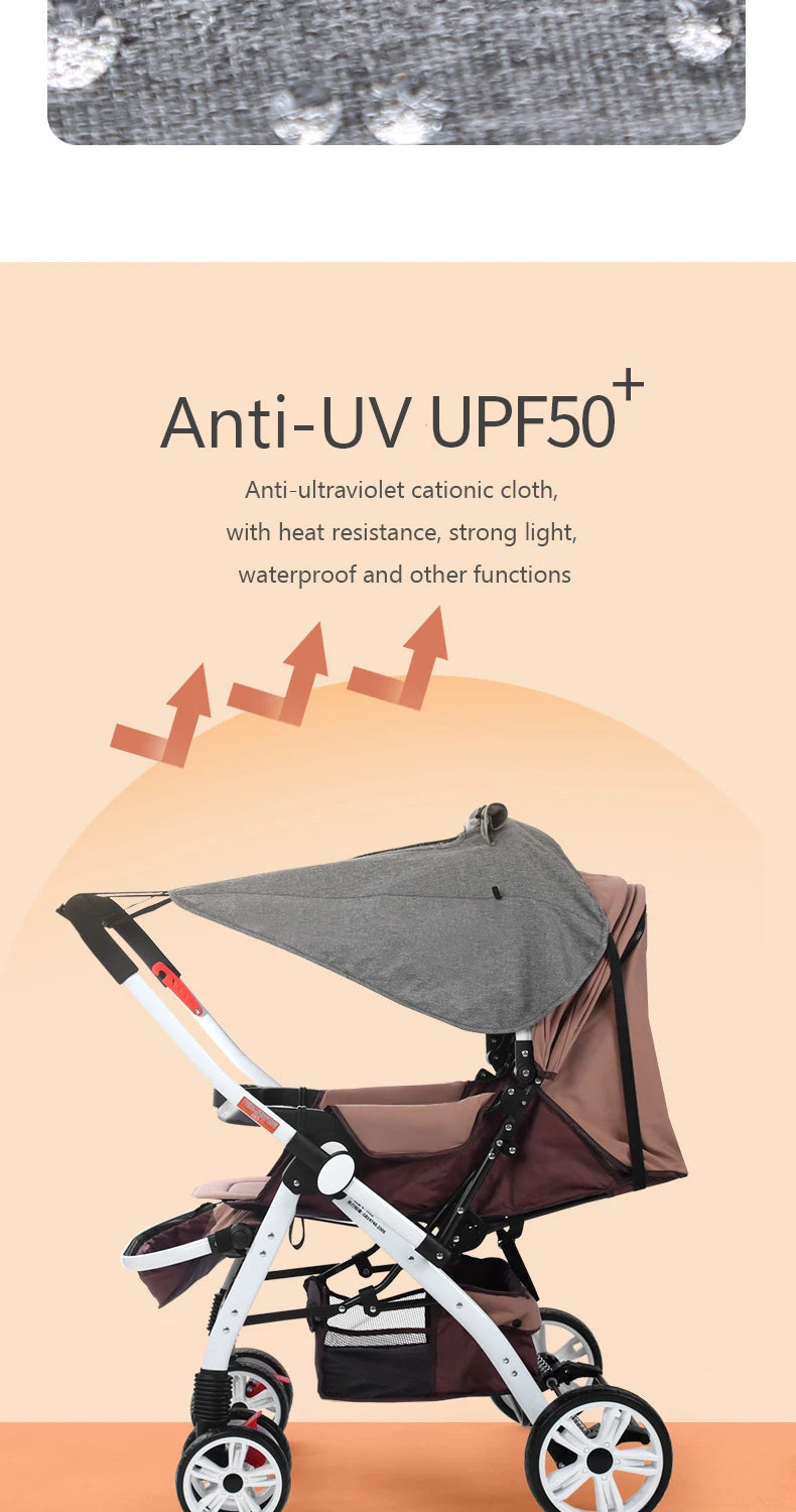 Universal Baby Stroller Accessories Sun Shade UV Protection Sunshade Carriage Canopy Cover for Prams Infants Car Seat Sun Visor by Smarsty