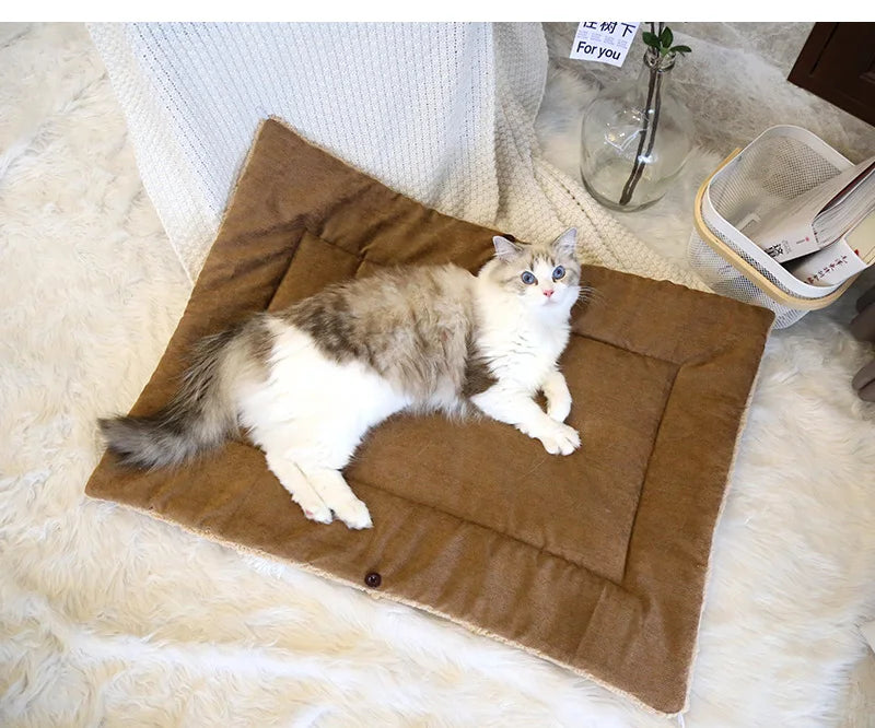 Warm Thickened Cat Bed Foldable Plush Pet Mat - Smarsty