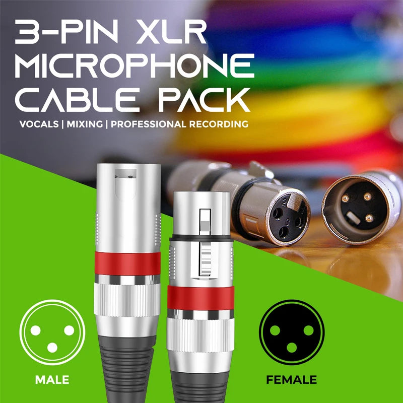 XLR Male to Female Microphone Extension Cable - Smarsty