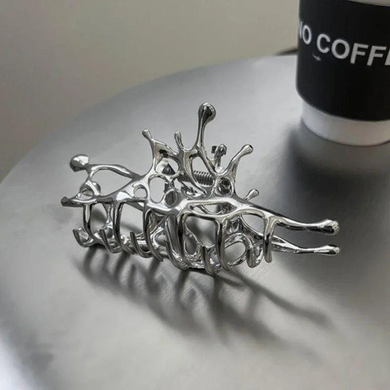 Large Metal Claw Clips For Women Strong Hold Silver - Smarsty