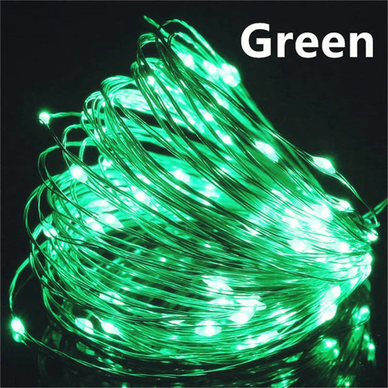 USB Led Fairy Lights Copper Wire String 20M 200LED Holiday Outdoor Lamp Garland For Christmas Tree Wedding Party Decoration - Smarsty