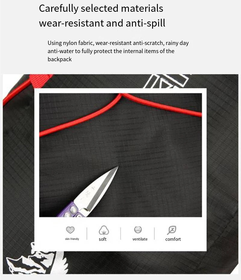 Multifunctional Outdoor Folding Backpack High Density Lightweight Waterproof Nylon Fabric Sports Bag for Camping Hiking Travel - Smarsty