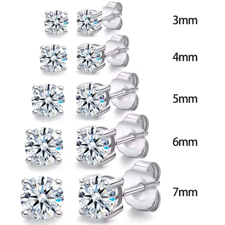 GRA Certified Moissanite Stud Earrings Bridal Sparkle - Smarsty