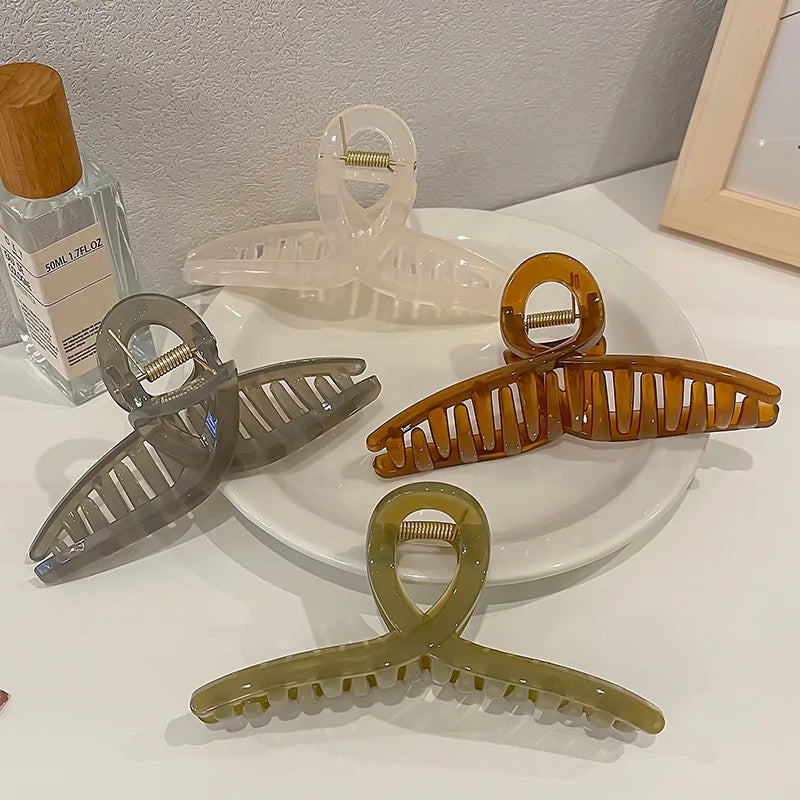 Large Jelly Hair Claw Clip Secure Hold Morandi Colors - Smarsty