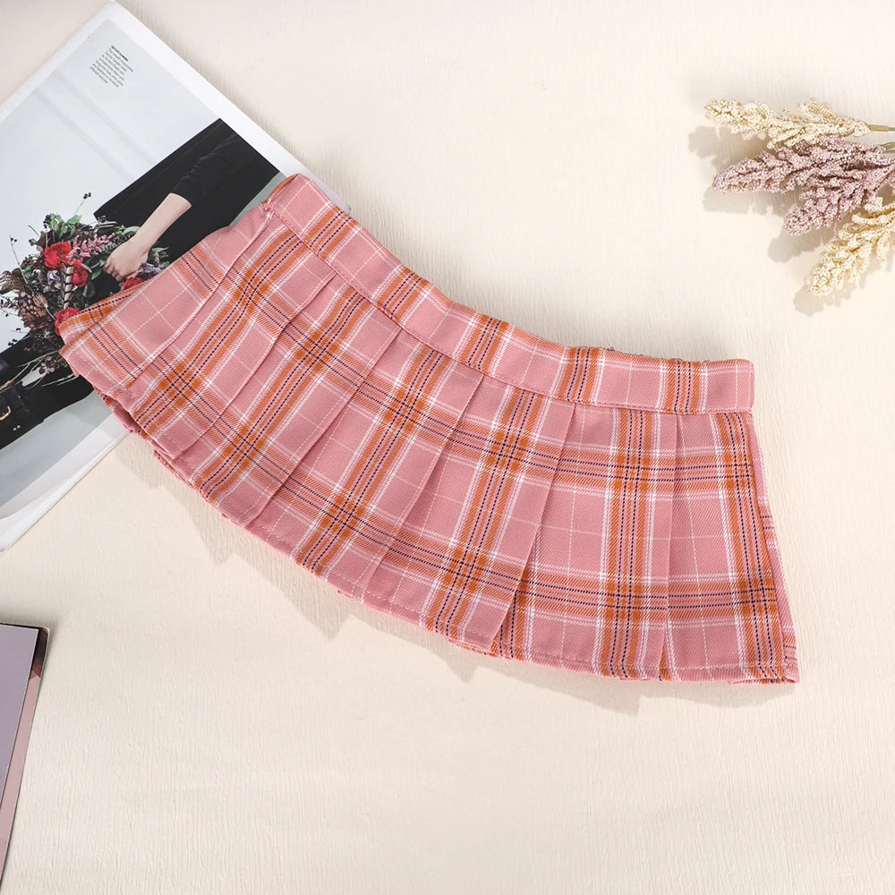 Ultrashort Jk Skirts Plaid Cosplay Costume Skirt Japanese Style Summer Schoolgirl Pleated Skirts Vintage Sexy Clubwear Skirt - Smarsty
