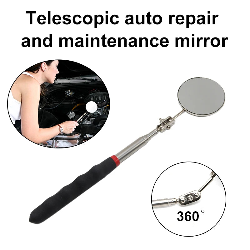 50mm Detection folding mirror 360° rotating reflector universal auto repair tool accessory telescopic bottom inspection mirror - Smarsty