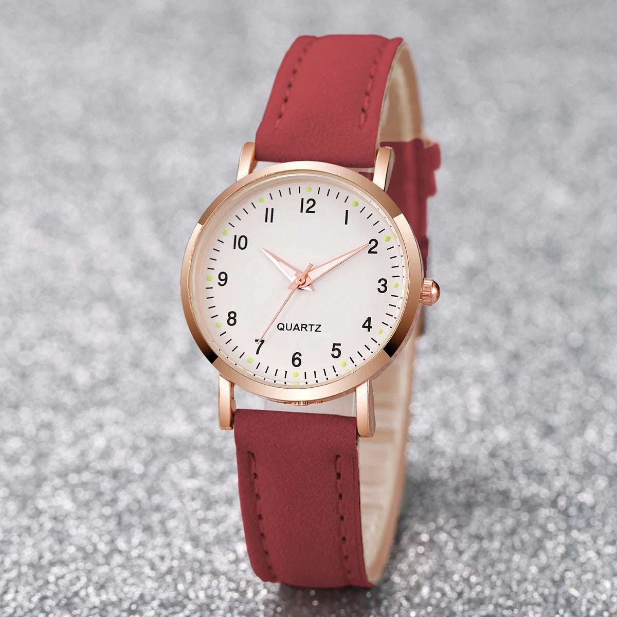 Fashion Arabic Dial Quartz Watch with Leather Strap for Women - Smarsty