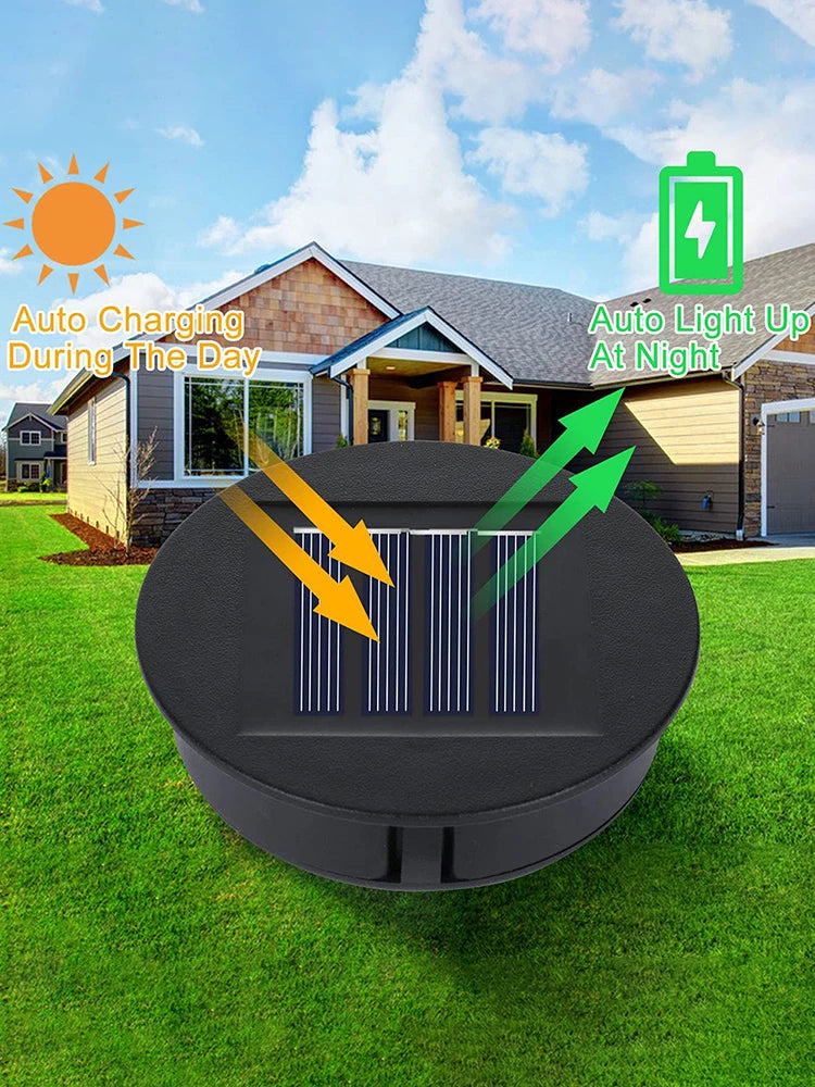 Solar Lights Replacement Top Lid Lights Replacement IP44 Waterproof LED Solar Lamp Battery Box 1.2 V 600 MAh 7LM Garden Decor