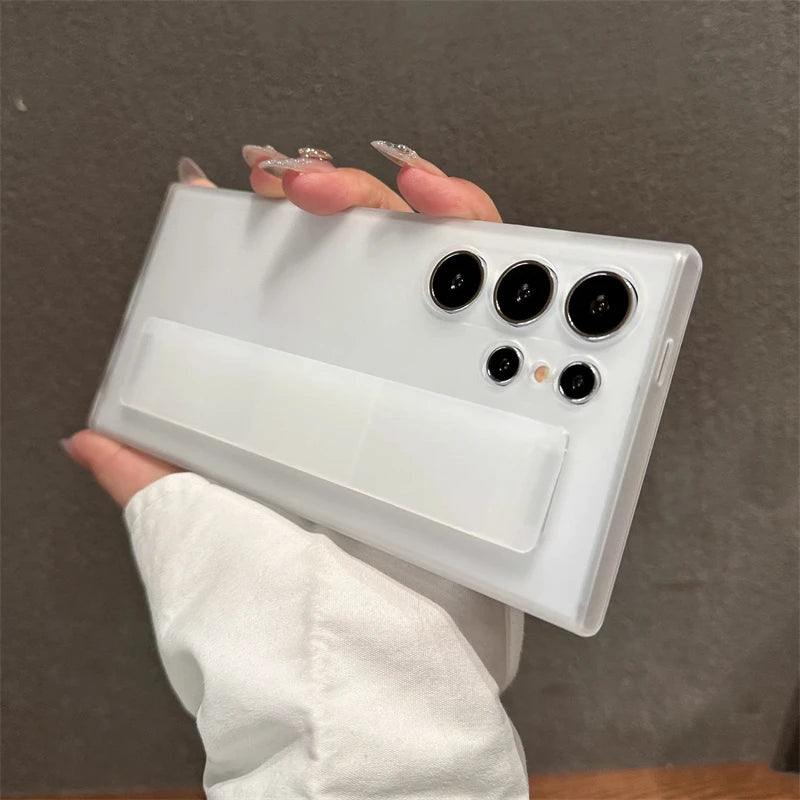 Shockproof Silicone Wrist Strap Case Matte Clear Cover - Smarsty
