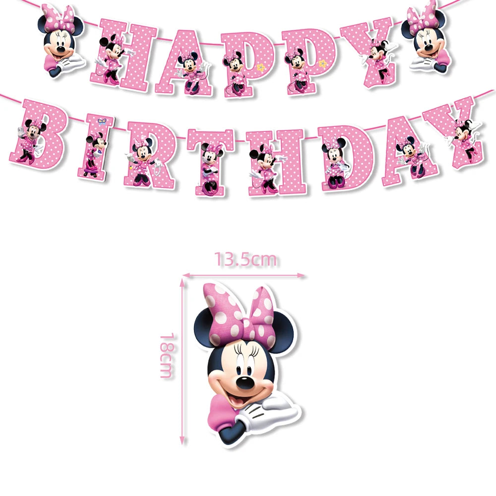 Minnie Mouse Birthday Party Disposable Tableware Set - Smarsty