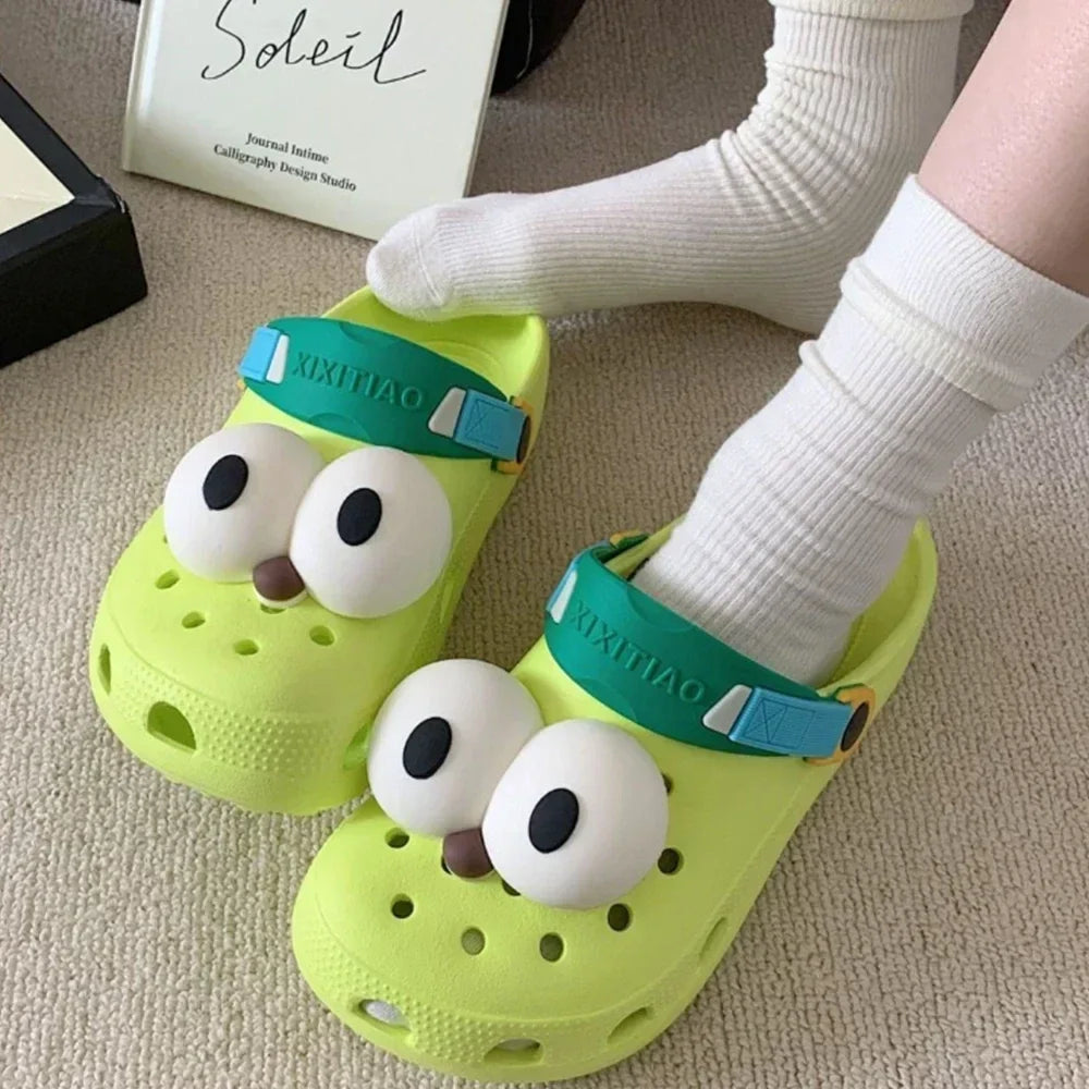 2PCS Shoe Charms DIY 3D Cute Funny Big Eyes Shoe Decorations Accessories Charms for Clogs Bogg Bag Slides Sandals