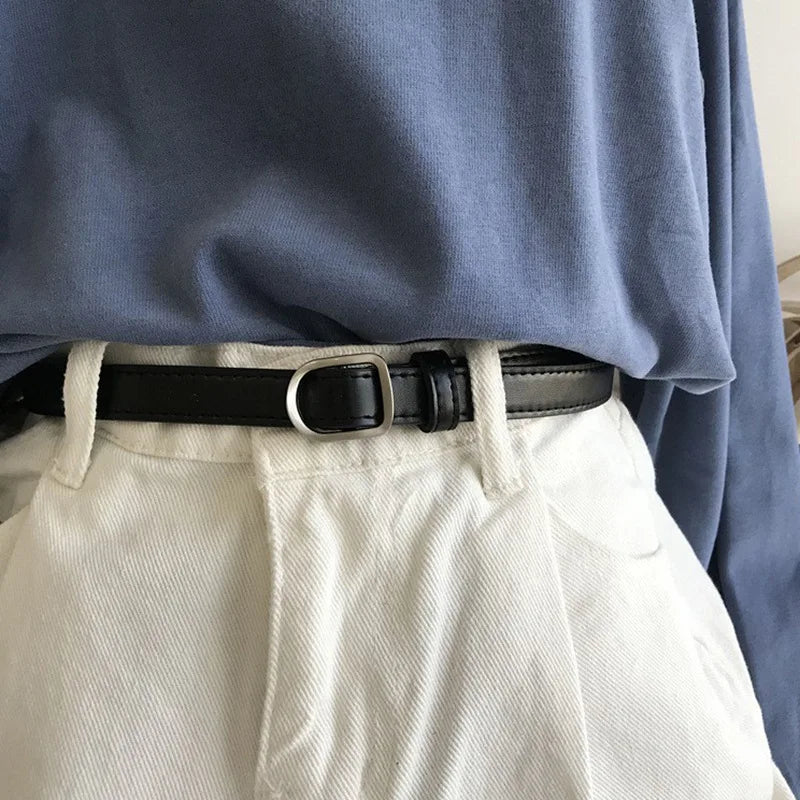 Unisex PU Leather Casual Belt with Perforated Design - Smarsty