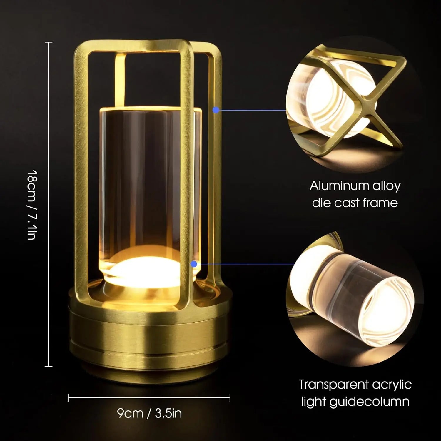 Wireless LED Touch Sensor Table Lamp for Bedroom Decor - Smarsty