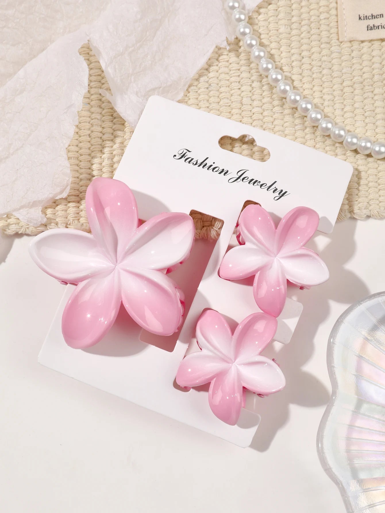 Hawaiian Flower Hair Claw Clips For Thin Hair Lightweight - Smarsty
