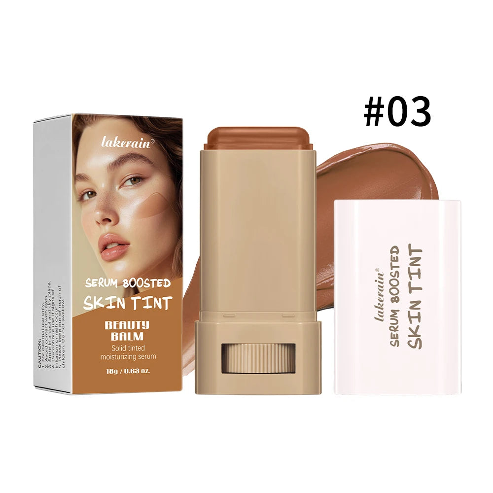 Skin Tint Foundation Stick Eraser Concealer Foundation Stick Serum Boosted Smooth Plumper Hight Coverage Travel Bronze Foundatio